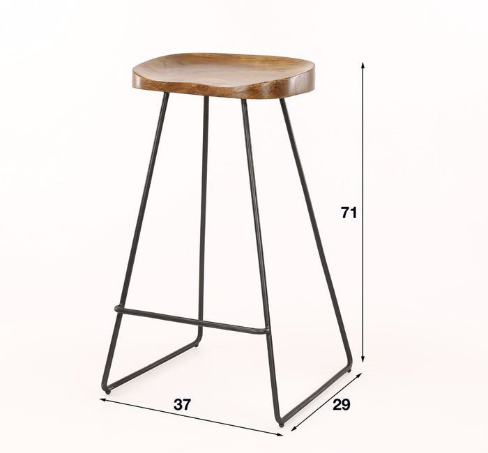 AnLi Style Barstoel houten zitting - Massief acacia - set van 4