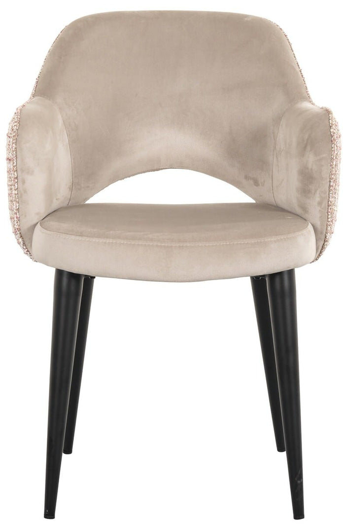 Richmond Interiors Giovanna Trendy Roze | Khaki Velvet Eetkamerstoel