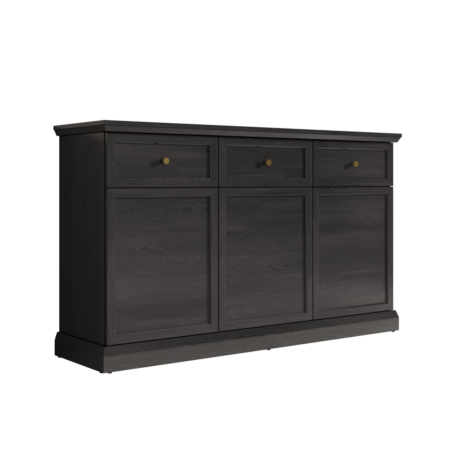 Meubella - Dressoir Leroy - Zwart eiken - 146 cm