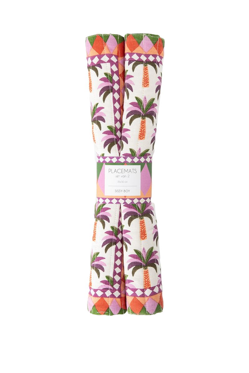 Sissy-Boy Multicolour placemats met palmboom print