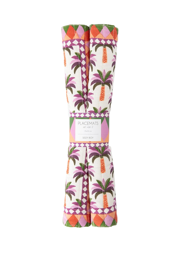 Sissy-Boy Multicolour placemats met palmboom print