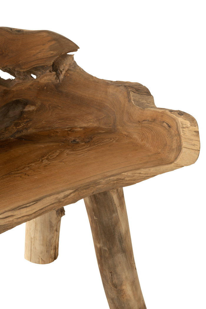 J-line - Stoel Wortel Teak Hout Naturel - 70x43x80cm