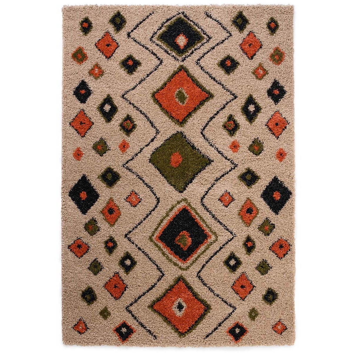Boho&me Hoogpolig vloerkleed bohemian Artisan - beige|multi - 140x200