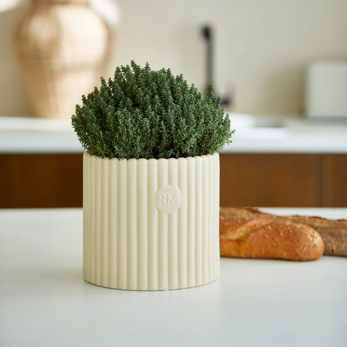 Riviera Maison Bloempot rond Wit - Montaigne Plantpot - Keramiek
