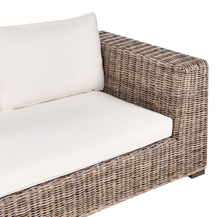 Beliani - VALLETRI - Loungebank 3-zits - Grijs - Rotan