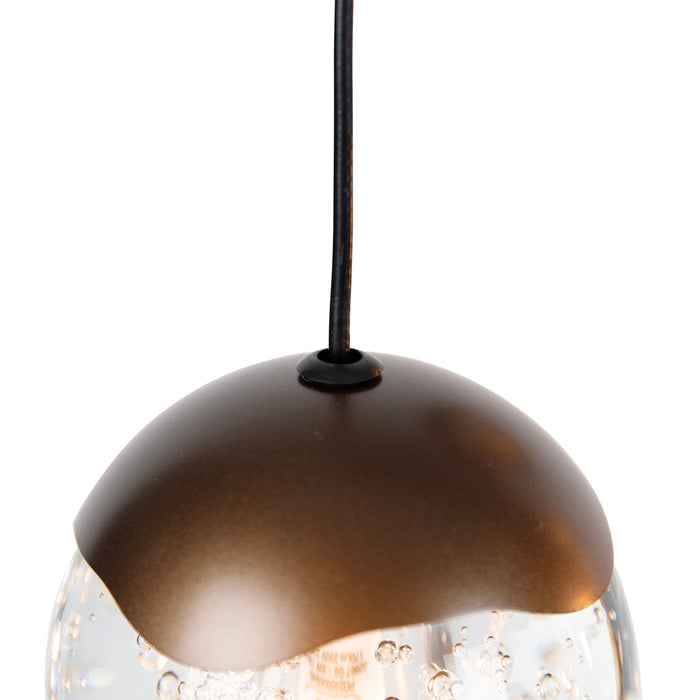 QAZQA Design hanglamp donker brons met helder glas 12-lichts - Inge