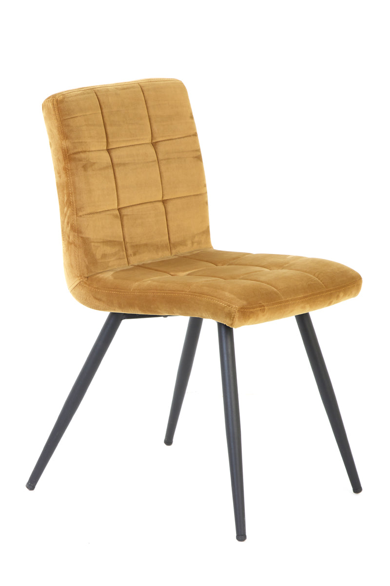 Light&living Eetkamerstoel 50,5x44,5x82 cm OLIVE velvet karamel-zwart