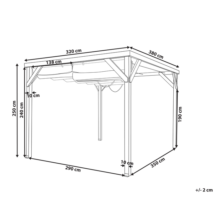Beliani - VILLAROSA - Prieel - Beige - Dennenhout