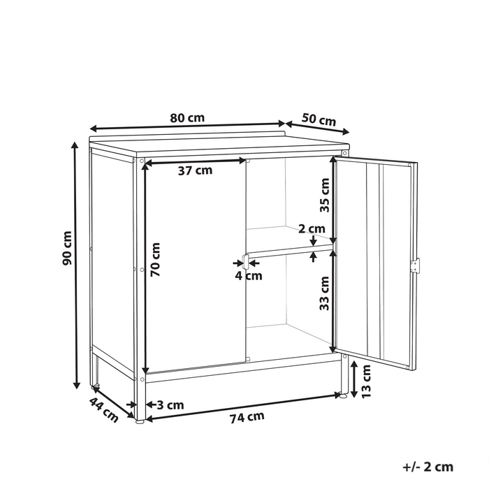 Beliani - VILAMA - Buitenkeukenkast - Groen - Staal
