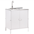 Beliani - VILAMA - Buitenkeukenkast met spoelbak - Wit - Staal