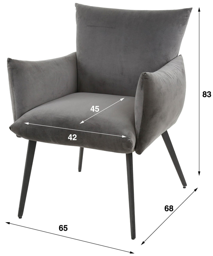Davidi Design Lobby Groen Velvet Eetkamerfauteuil