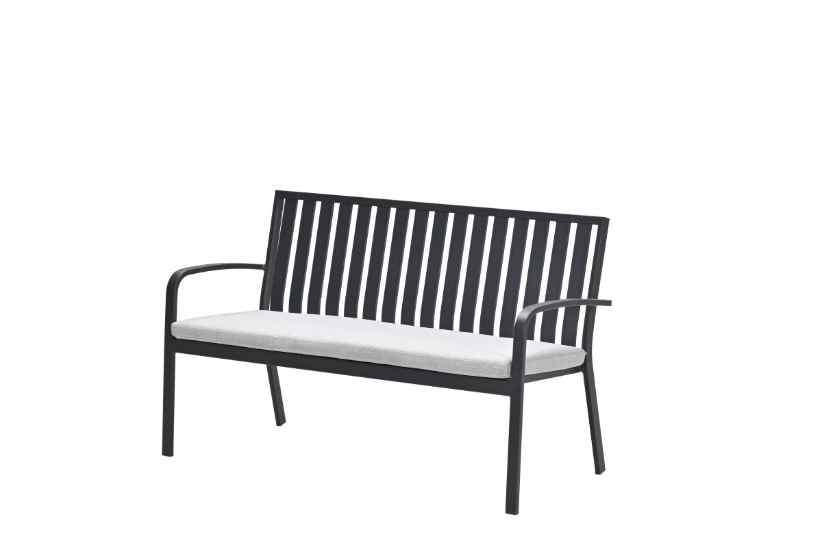 Bruno parkbank - aluminium - carbon black - valley sand
