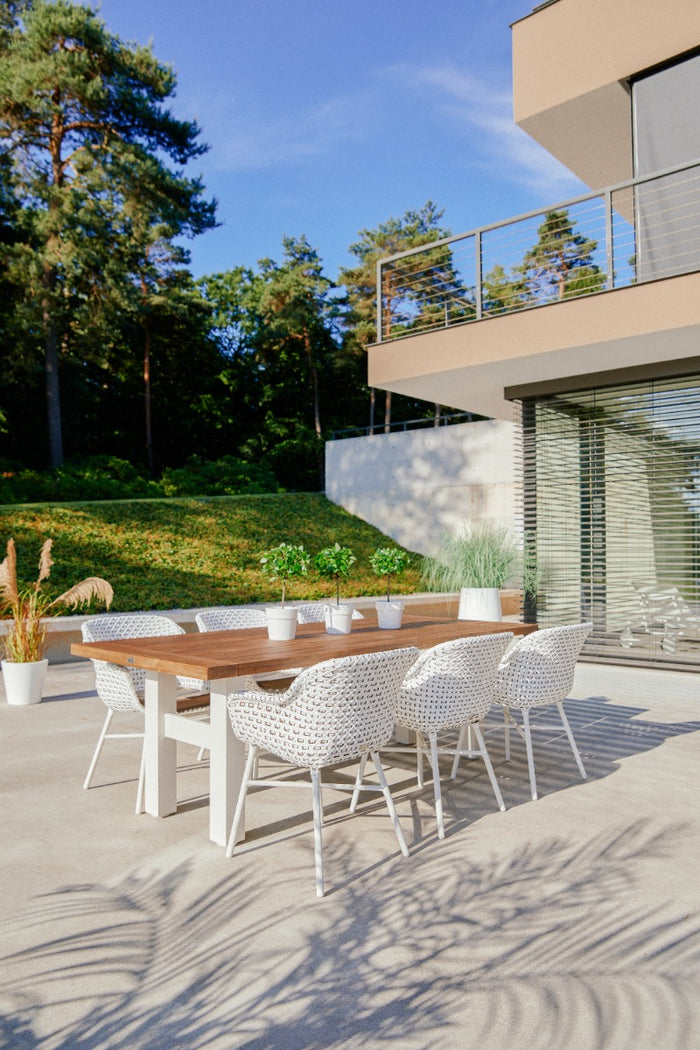 Hartman Heron dining tuintafel 240x100 cm. - Wit|Teak