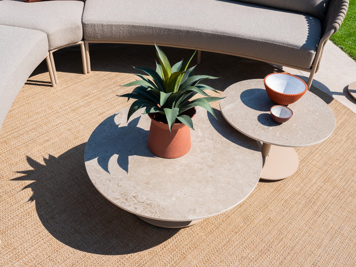 4 Seasons Outdoor Boaz koffietafel - latte|keramiek -  Ø60 cm.