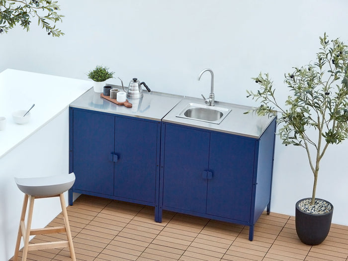 Beliani - VILAMA - Buitenkeukenkast - Blauw - Staal