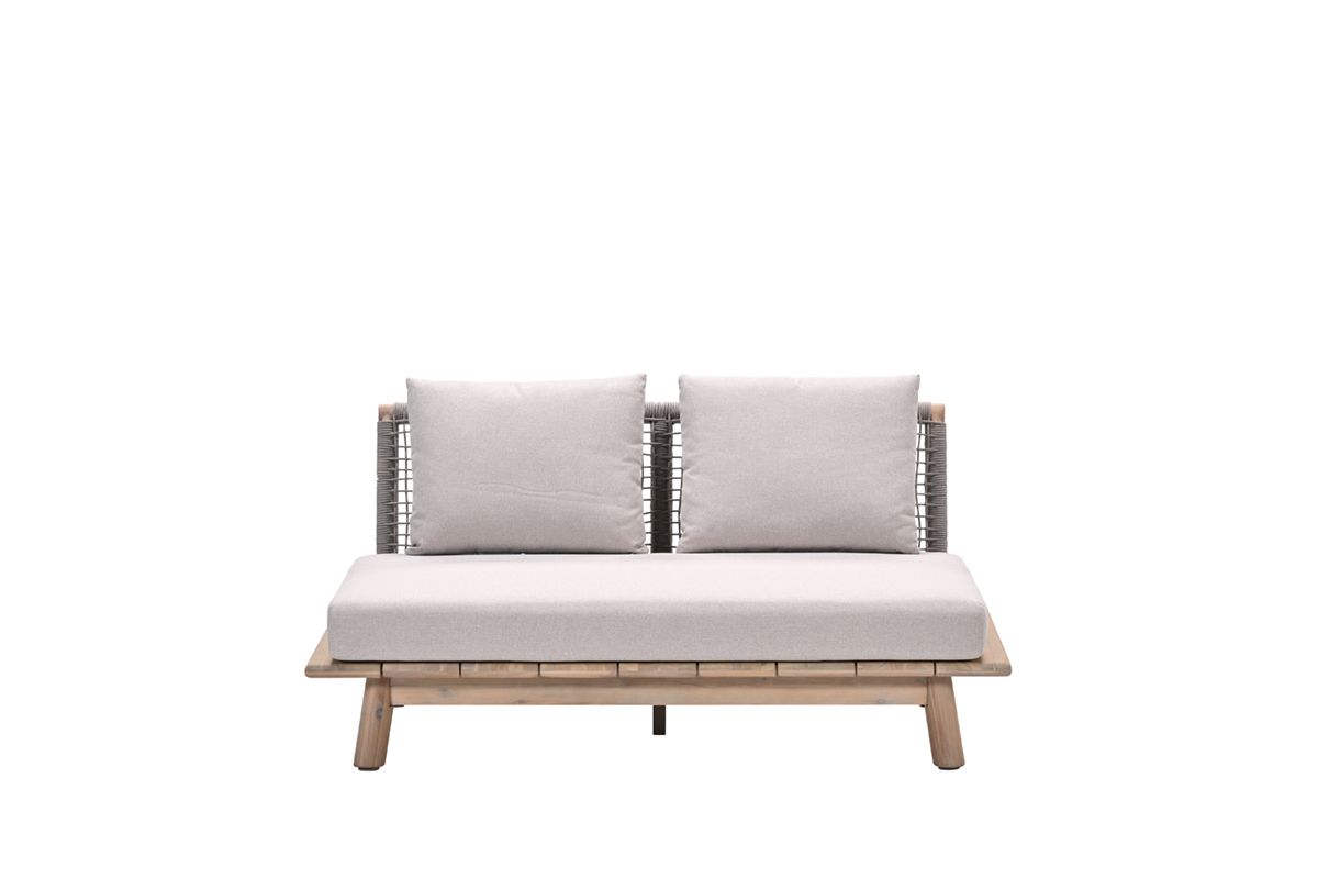 Lunar tweezitsbank - acaciahout met white wash - taupe - grey sand