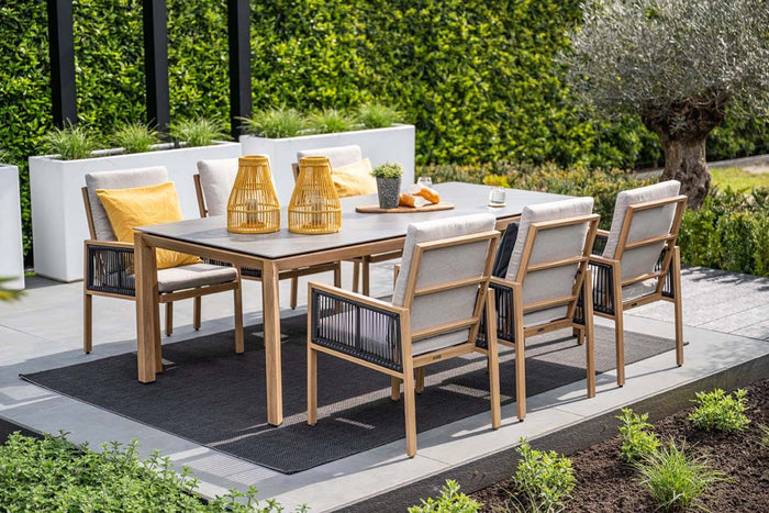 Domingo tafel - 230x100 cm - light teaklook -  Centostone Napoli sand