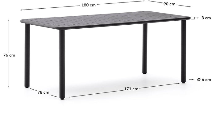 Tuintafel Brai, 180 x 90 cm