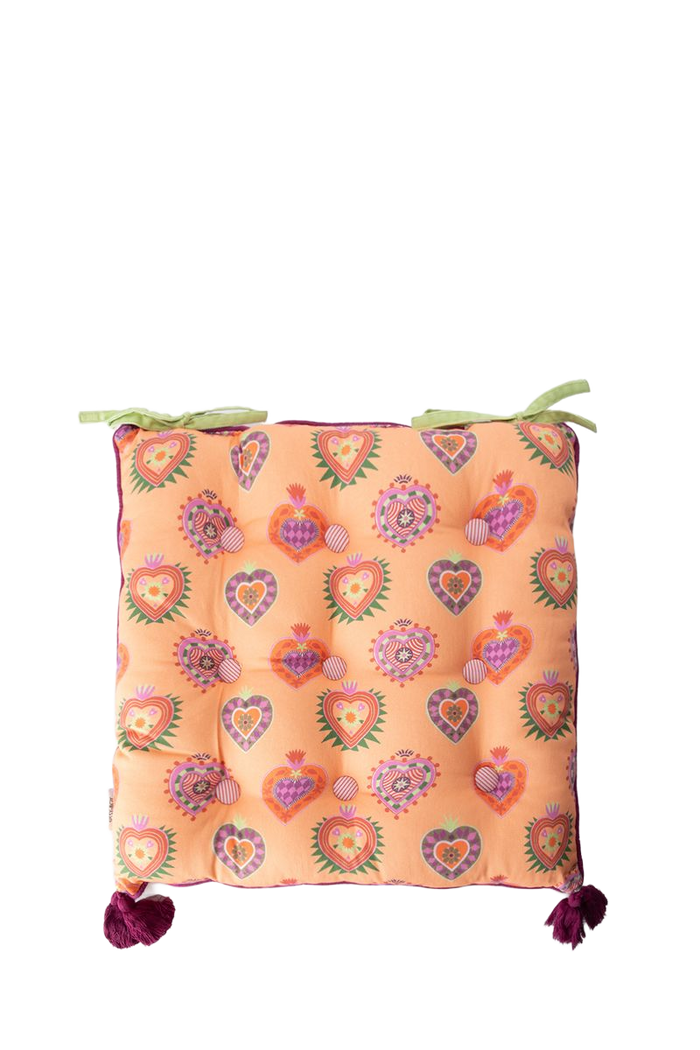 Sissy-Boy Oranje tuinkussen met hartjes print