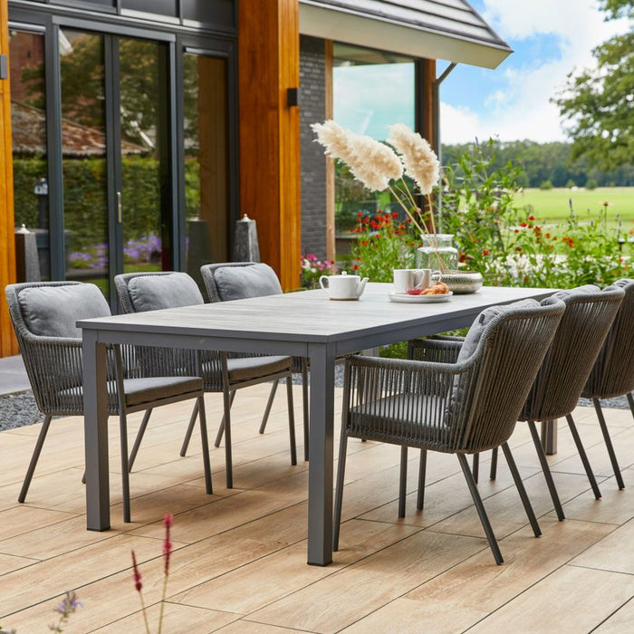 Hartman Comino dining tuintafel 223x105 cm. - Keramiek|Grijs