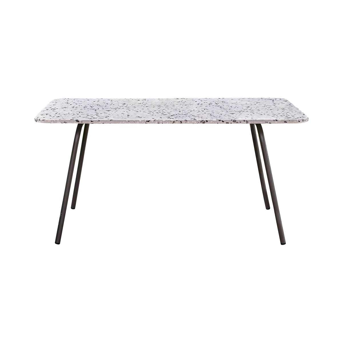 Tikamoon - Rechthoekige tuintafel van terrazzo en grijs metaal 4|6 p.