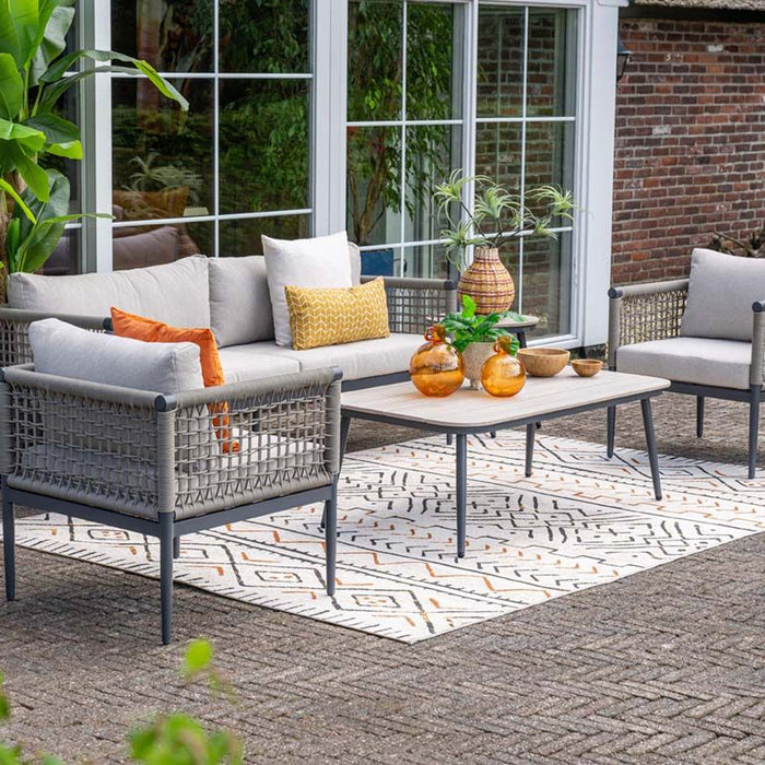 Teramon loungeset - 3-dlg. - c. black - rope taupe - desert sand