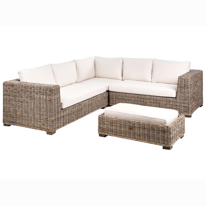 Beliani - RINELLA - Loungeset 5-zits - Grijs - Rotan