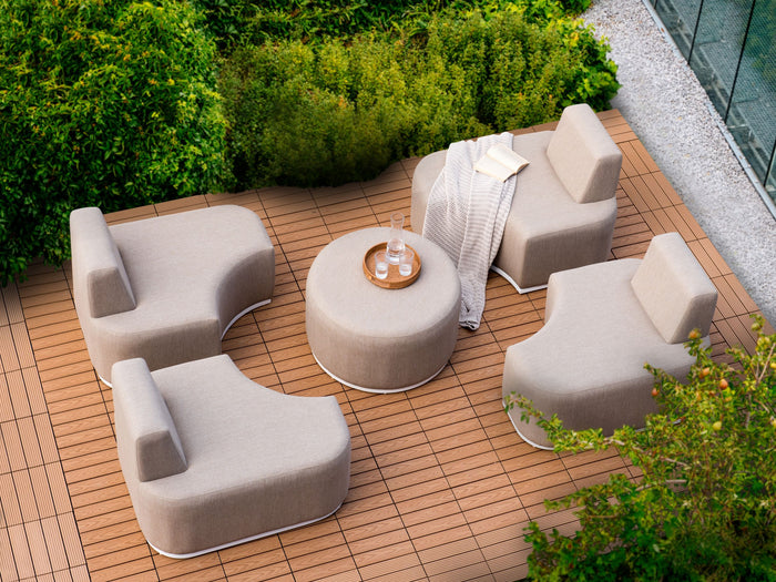 Beliani - FABRO - Loungeset voor 4 - Beige - Polyester