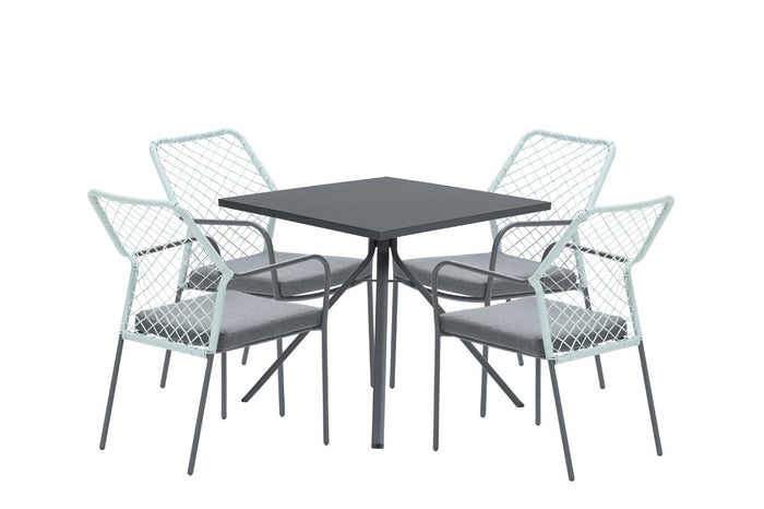 5-delige tuinset Dido stoelen zachtgroen - Rimini tafel