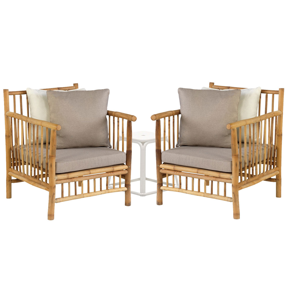 WOOOD Bamboe bistro loungeset 3-delig - dobby bijzettafel