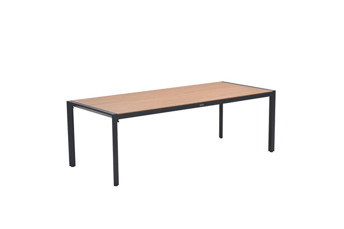 Felini tafel- 220x93 cm - carbon black - light teaklook