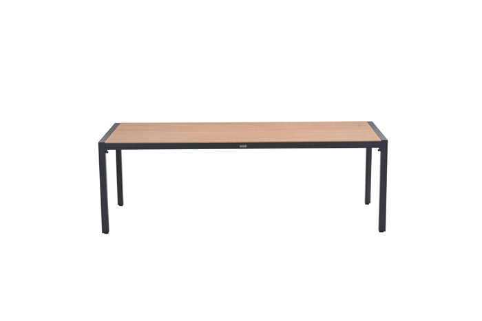Felini tafel- 220x93 cm - carbon black - light teaklook