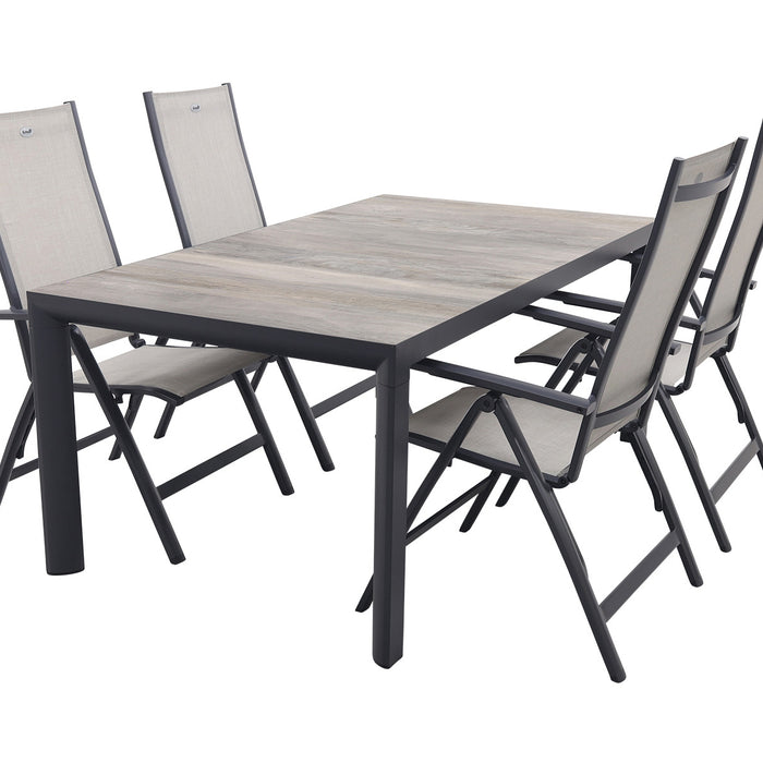 Hartman Monza|Kings verstelbare tuinset antraciet - 180x100 cm. - 5-delig