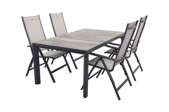 Hartman Monza|Kings verstelbare tuinset antraciet - 180x100 cm. - 5-delig