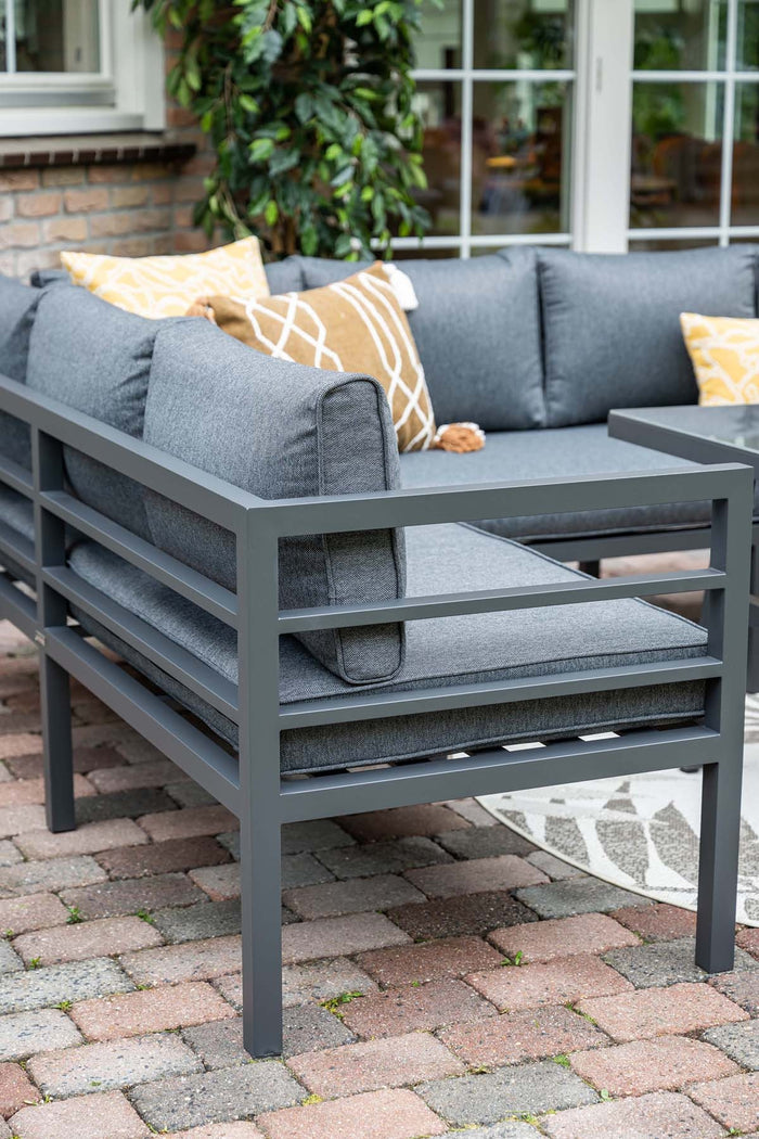 Bleco lounge-diningset - carbon black|reflex black - 7 personen