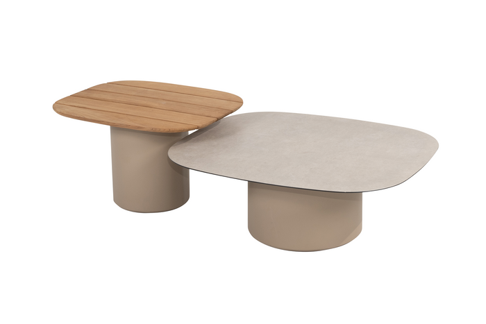 Taste by 4 Seasons Demi Salontafel set (2-delig) - Keramiek|teak - Latte