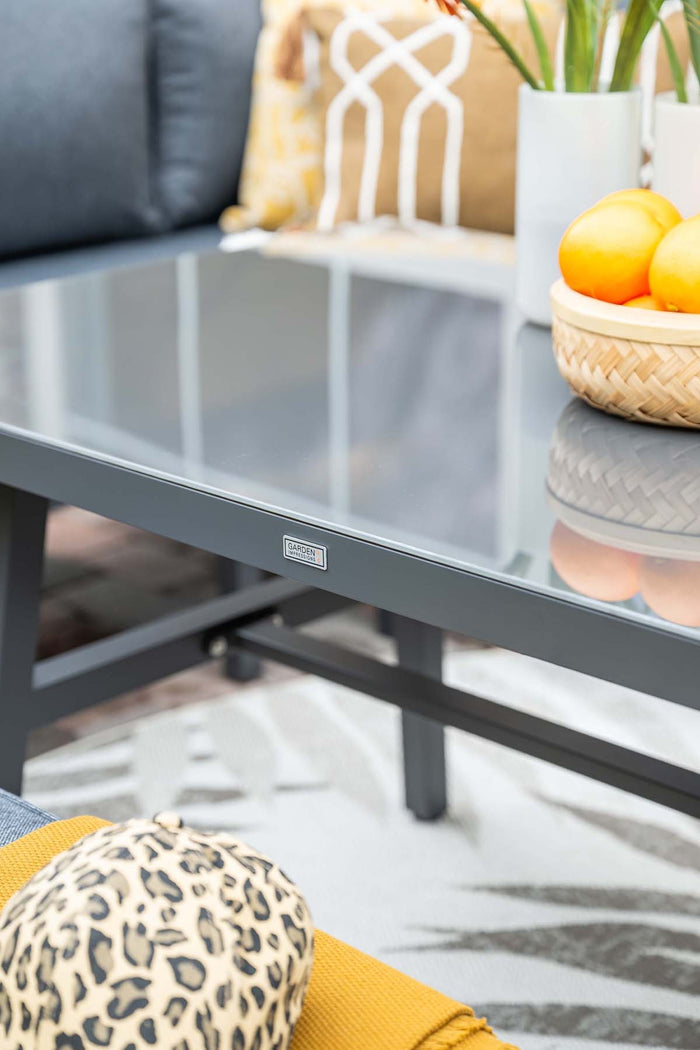 Bleco lounge-diningset - carbon black|reflex black - 7 personen