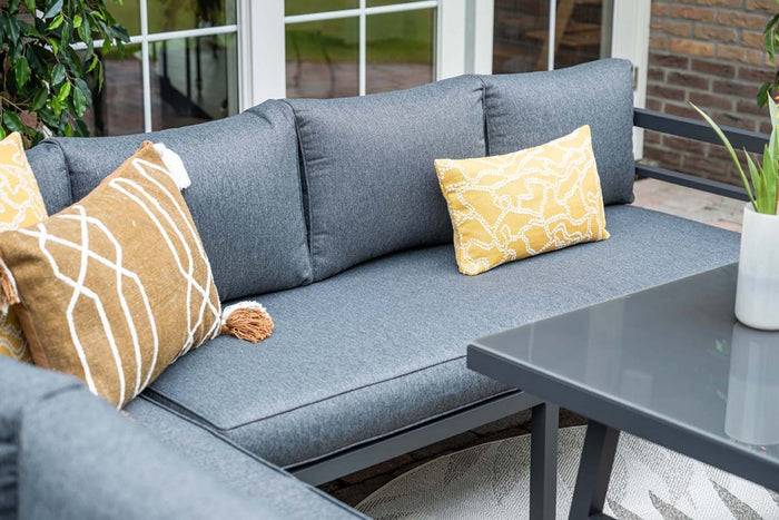 Bleco lounge-diningset - carbon black|reflex black - 7 personen