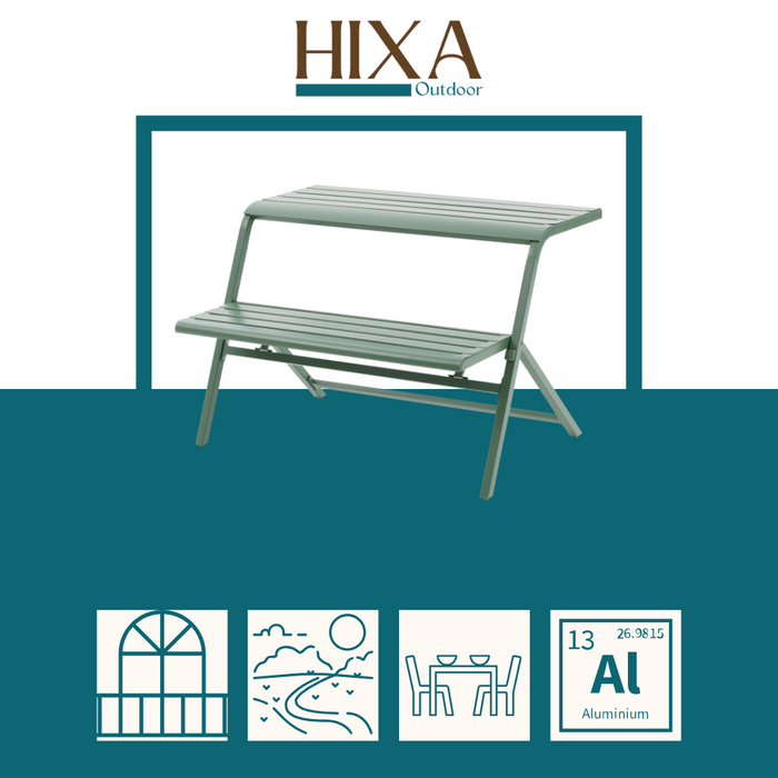 HESPERIDE HIXA Balkontafel Tuintafel Balkonbank halve Picknicktafel...