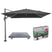 Hawaii parasol - 3x3 m - zwart doek - inclusief 90 kg voet en hoes