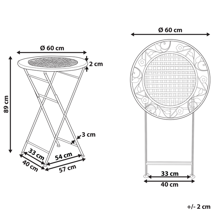 Beliani - BIVIO - Tuinbartafel - Lichtgroen - 60 x 60 cm - IJzer