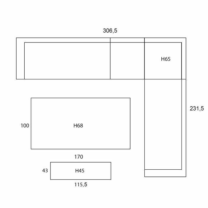 Garden Impressions Malakka lounge dining set 6-delig - valley sand