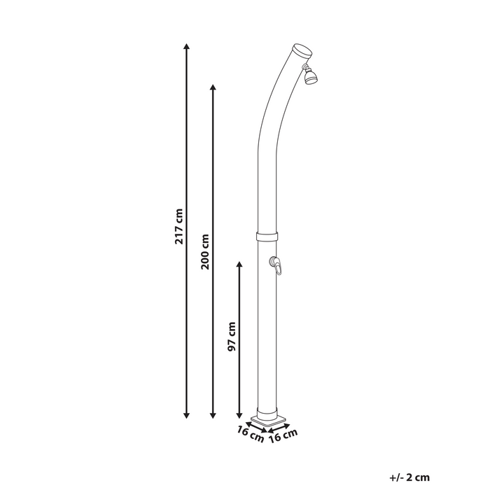 Beliani - ENGABAO - Buitendouche op zonne-energie - Zwart - PVC