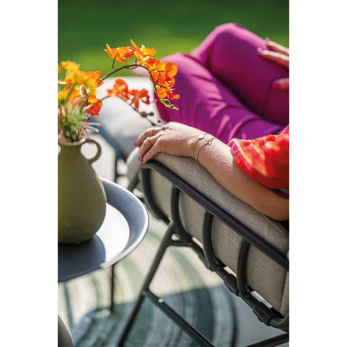 Garden Impressions Fresno loungestoelen donker grijs -Mati bijzettafel