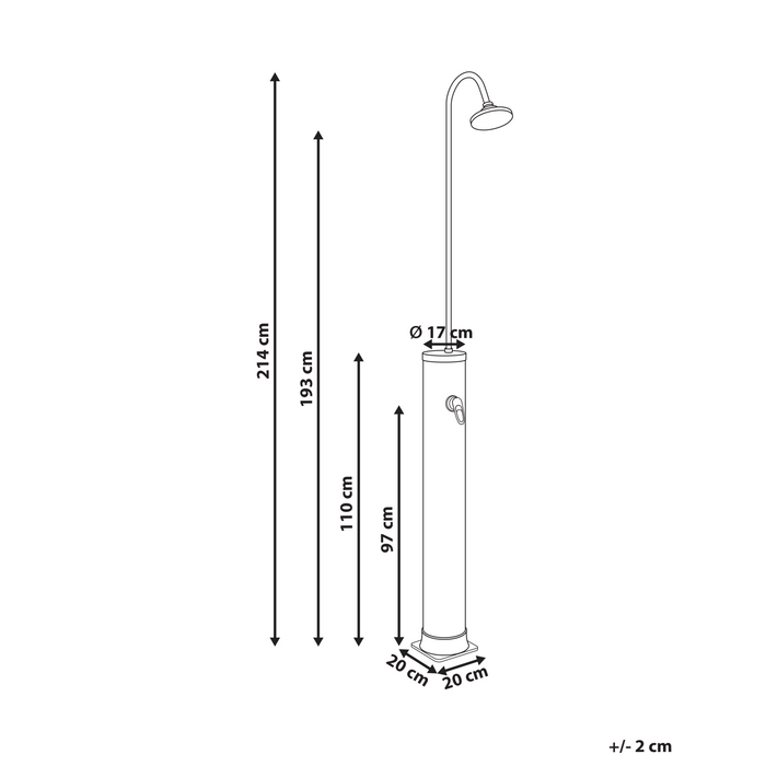 Beliani - JUANILLO - Buitendouche op zonne-energie - Zwart - PVC