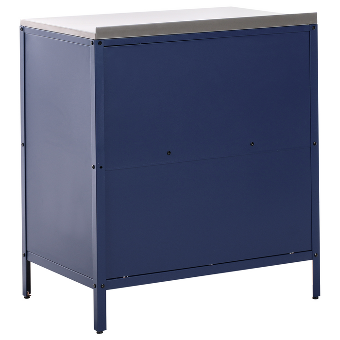 Beliani - VILAMA - Tuin keukenset 2-delig met spoelbak - Blauw - RVS