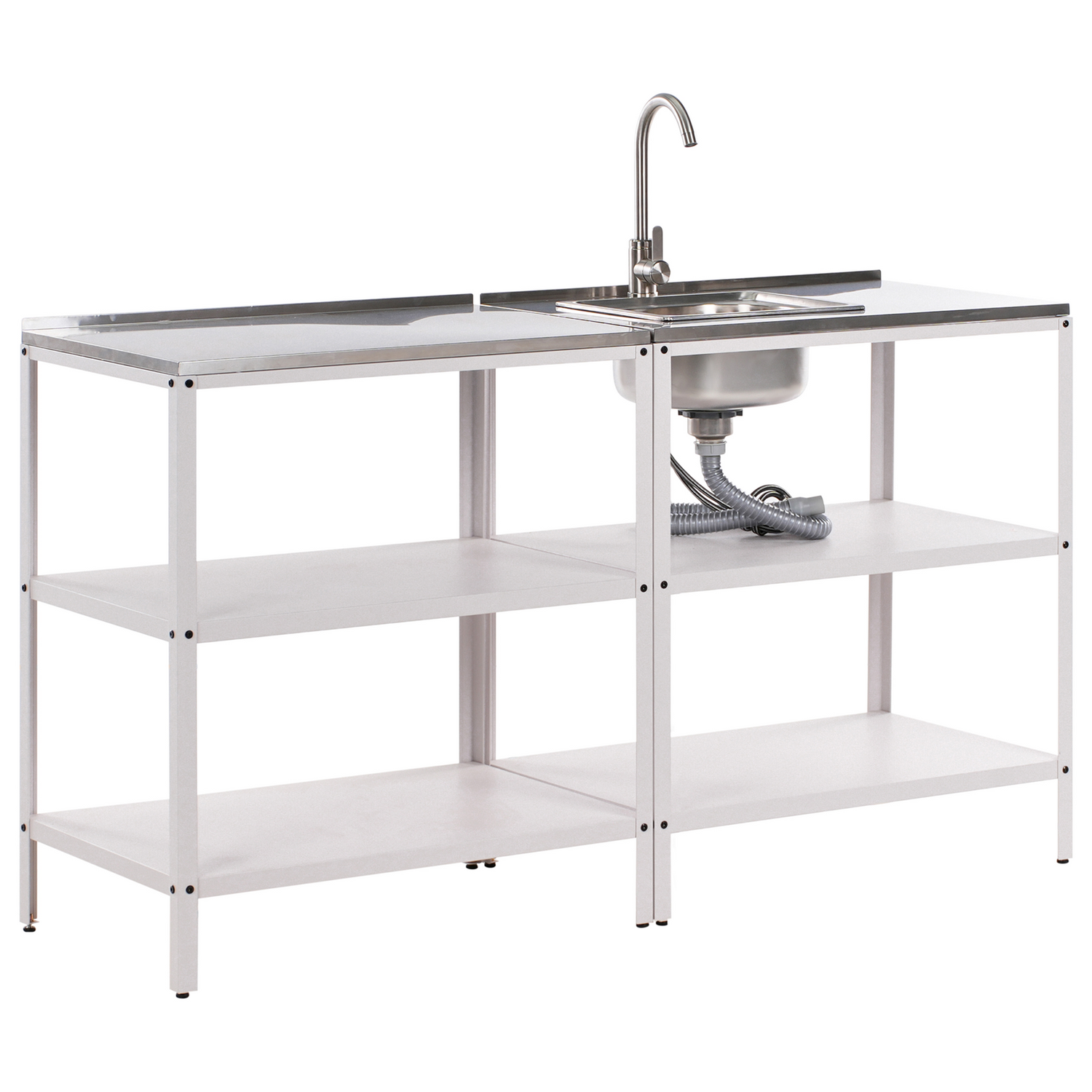 Beliani - VILAMA - Tuin kookeiland set - Wit - 2-delig - RVS