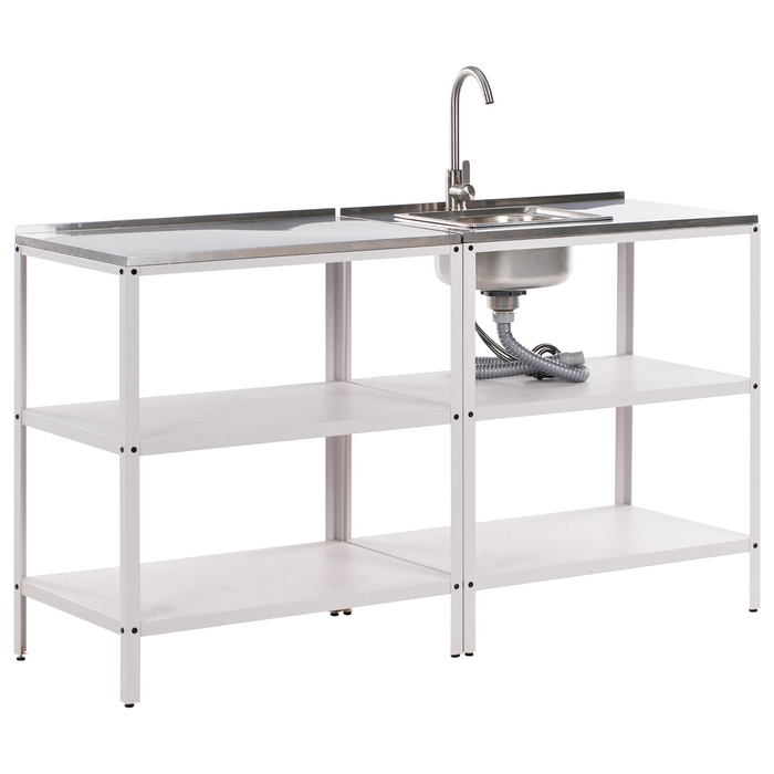 Beliani - VILAMA - Tuin kookeiland set - Wit - 2-delig - RVS