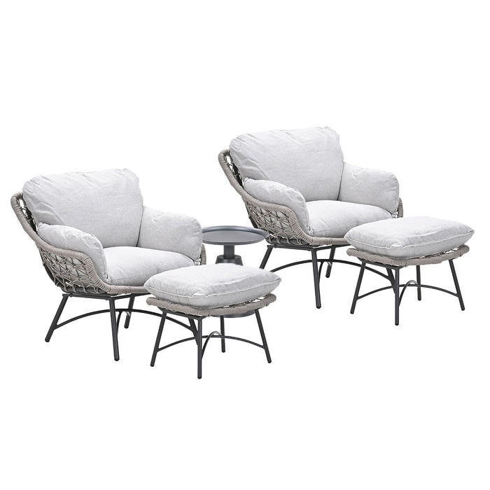 Garden Impressions Selene loungestoelen taupe - Tepa bijzettafel Ø50cm