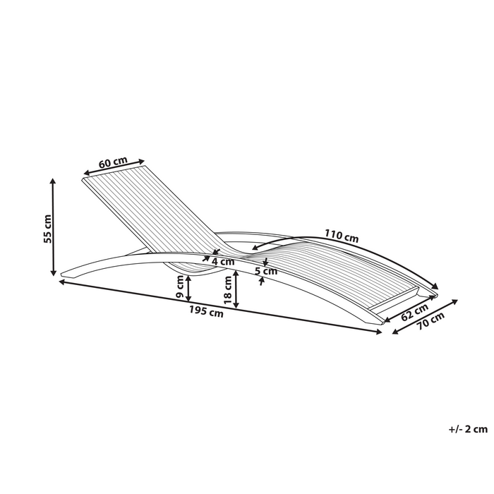 Beliani - TANARO - Ligstoel - Bruin - Larikshout